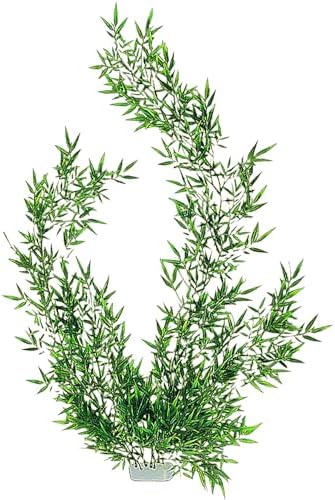 Side view of the packaged Marineland Bamboo three foot tall low maintenance alternative to live plants.