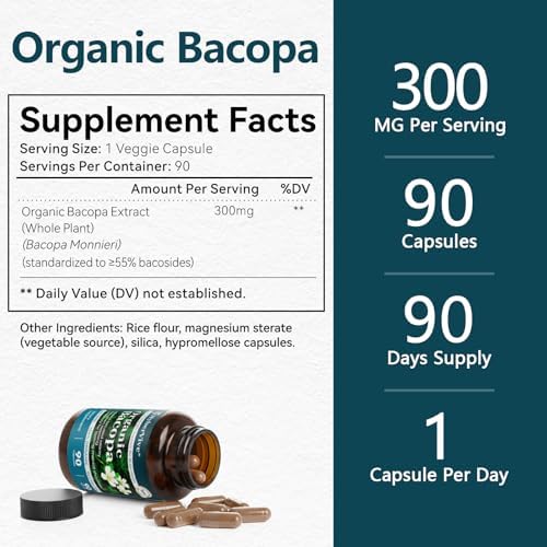 Close up of the organic nootropic extract ingredients and certified manufacturing details.