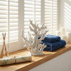 TOPZEA heavy resin white coral ornament showcasing the stable flat base design.