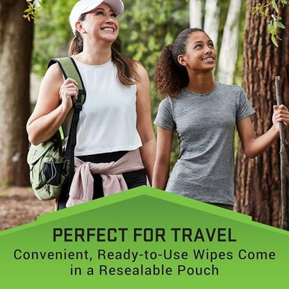 Authentic USA imported Repel insect repellent wipes displaying resealable flap for freshness.