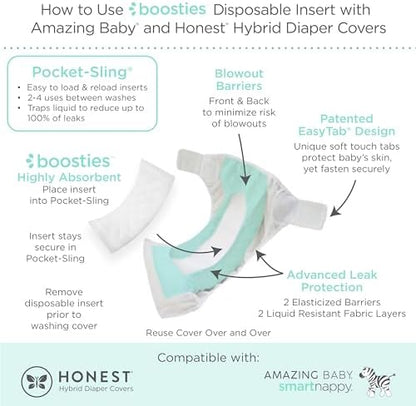 Amazing Baby Super Boosties insert placed inside a hybrid diaper cover