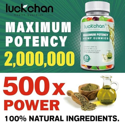 Luckchan organic hemp supplement bear shaped gummies texture