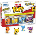 Funko miniature Pokemon figures set including Jolteon and Lapras displayed on stackable shelf.