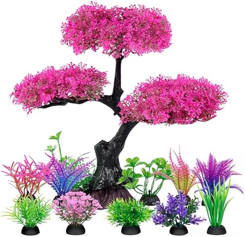 Ameliade artificial fish tank plastic plants package overview