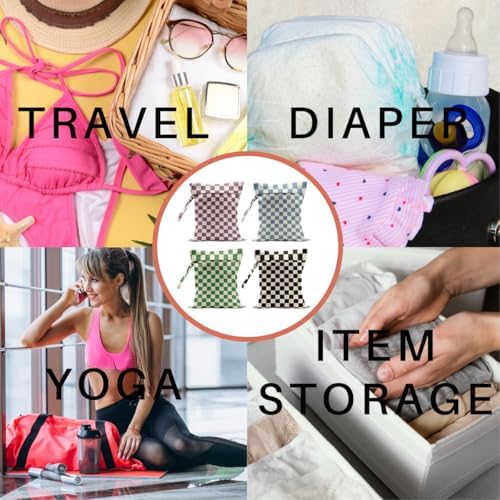 Vbcvbgfh colorful checkered wet bag for toiletries and clothes
