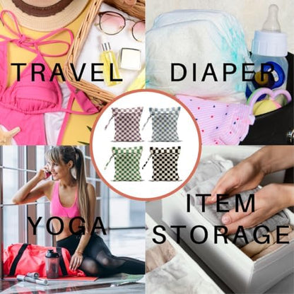 Vbcvbgfh colorful checkered wet bag for toiletries and clothes