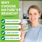 Nature's Branch fish oil bottle highlighting EPA and DHA potency levels