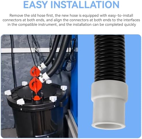 Magluv brand ribbed hosing showcasing package contents for professional aquarium filtration maintenance.