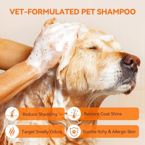 PUAINTA unscented pet bath wash back label showing usage directions for dogs and cats.