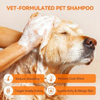 PUAINTA unscented pet bath wash back label showing usage directions for dogs and cats.