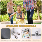 Rear view of Jxm kids safety harness showing storage pouch