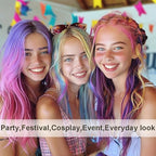 Vibrant pink hair color streak result