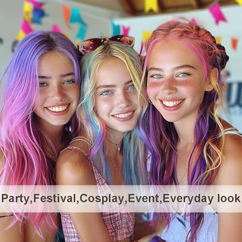 Vibrant pink hair color streak result
