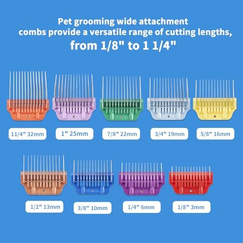 YAZIYIR wide pet grooming attachment comb illustrating thickness and durable build quality