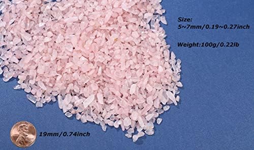 Rose Quartz chips placed on top of indoor succulent soil.