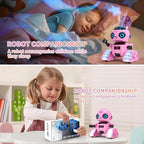 Child using hand gestures to control the Dzxlin pink RC robot