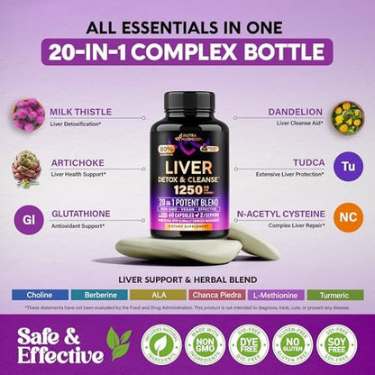 Premium imported USA liver health supplement bottle showing high-potency silymarin formulation details
