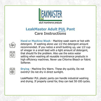LeakMaster white PUL protective pants for cloth diaper coverage.