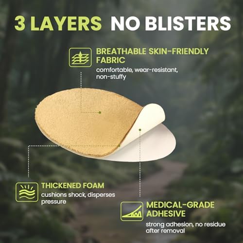 Close up of pre-cut foam moleskin shapes for blister prevention.