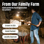 High Desert alfalfa hay opened box displaying natural green forage