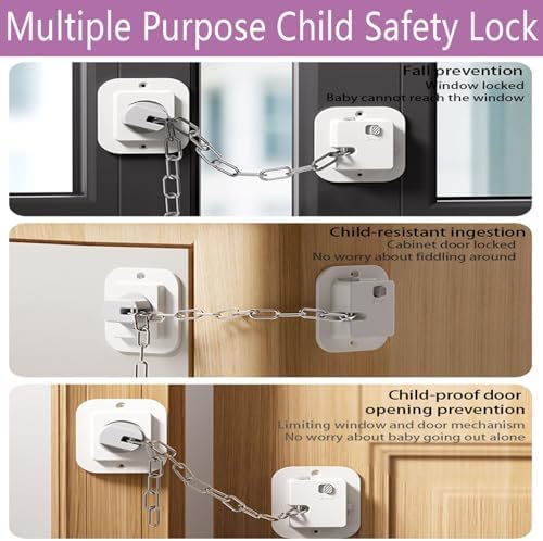 Child proof door lock applied to a wooden door frame