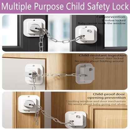 Child proof door lock applied to a wooden door frame