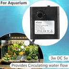 Alizzy 180 Liters per Hour submersible pump running quietly inside a tabletop fountain setup.