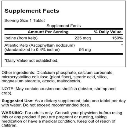 Swanson imported USA health supplements bottle showcasing non-GMO ocean kelp capsules