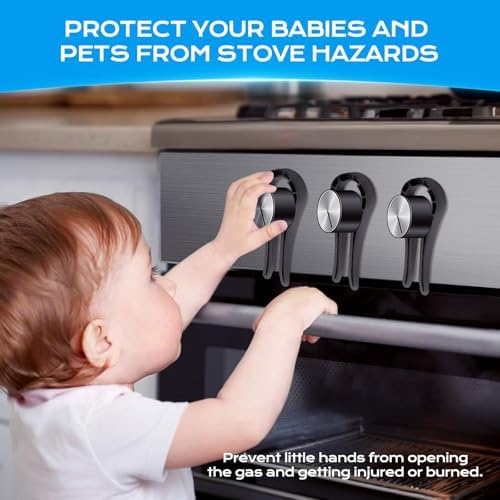 Durable gas stove knob guard set for child safety