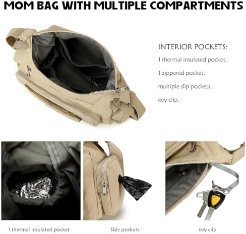 Myhozee quilted diaper purse side trash pocket