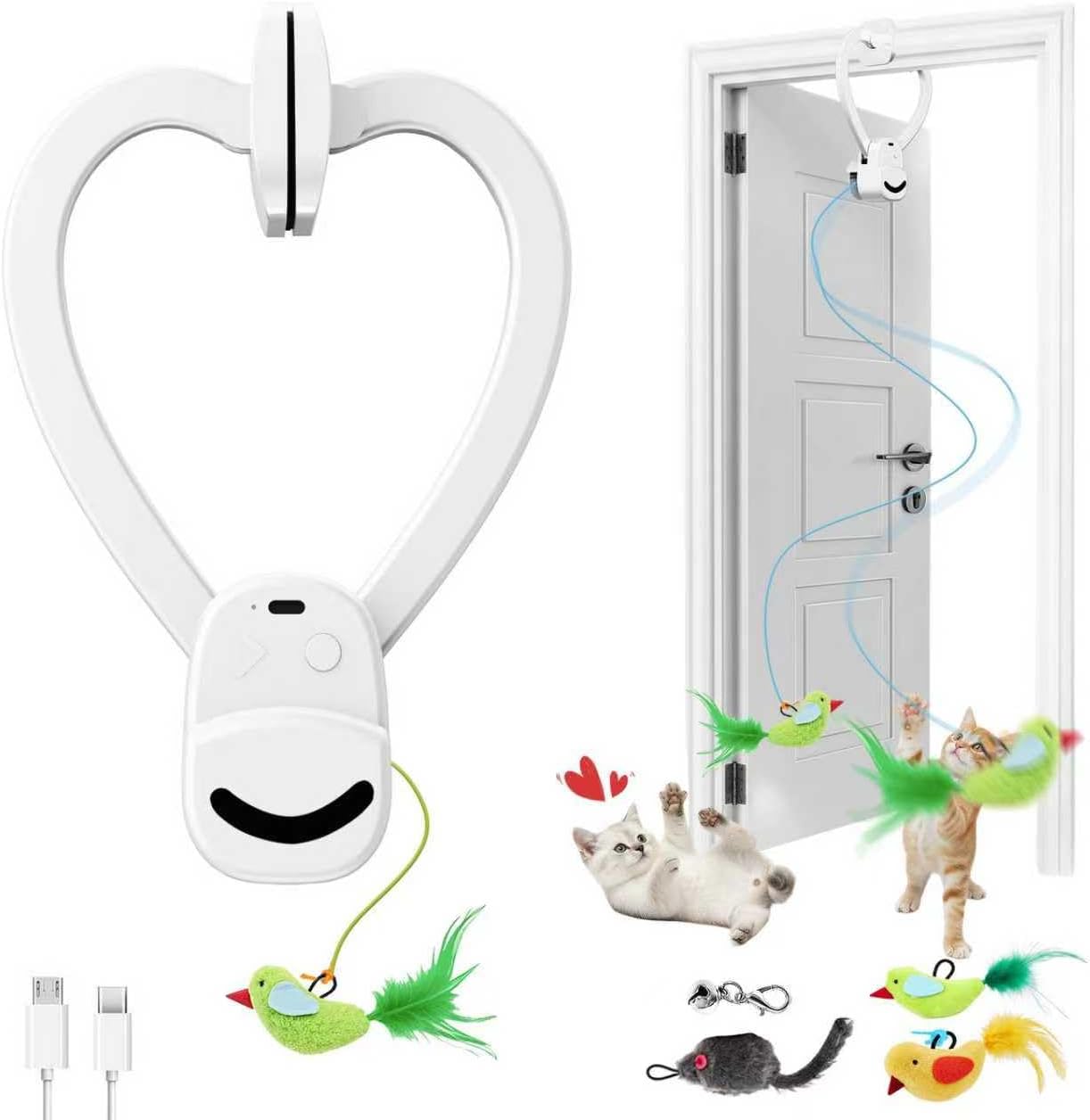 CATPICK interactive cat toy automatic doorway hanging unit front view