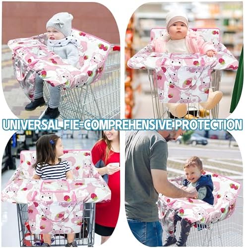 Gxfcymxbd premium cotton baby seat pad protective barrier installed inside a supermarket trolley