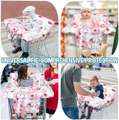 Gxfcymxbd premium cotton baby seat pad protective barrier installed inside a supermarket trolley