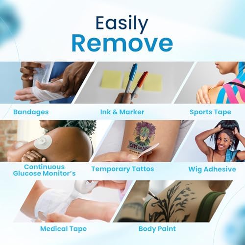 Alcohol free sting-less spray for removing wig adhesive and glitter residue.