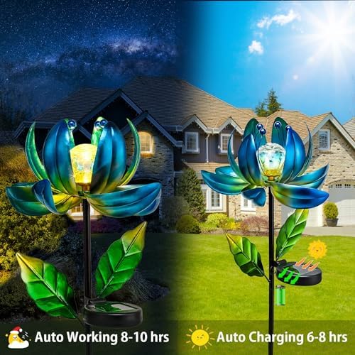 Durable metal stake base for outdoor garden light