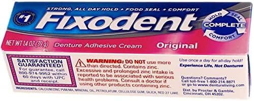 1.4 oz Fixodent adhesive cream all-day secure denture hold