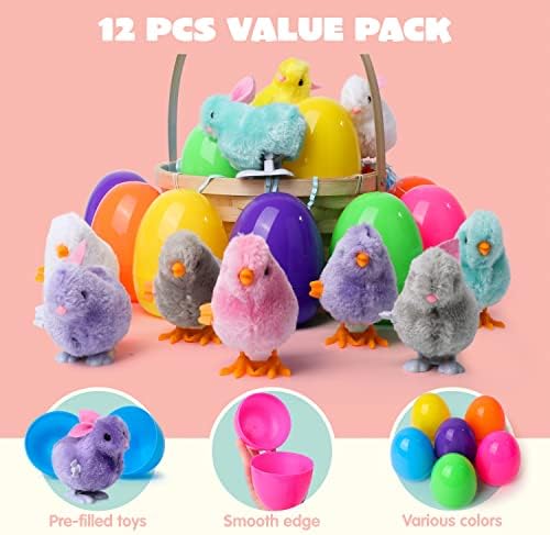 Close up view of the durable non toxic plastic holiday surprise eggs in multiple bright colors