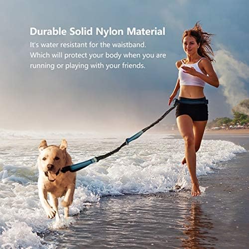 Uppetly hands free waist belt leash set including integrated zipper pouch accessory holder