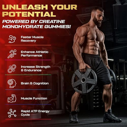 Kukaly creatine gummies with BCAA and vitamins displayed
