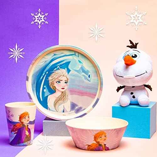 Anna Elsa and Olaf themed children's plate bowl and tumbler set