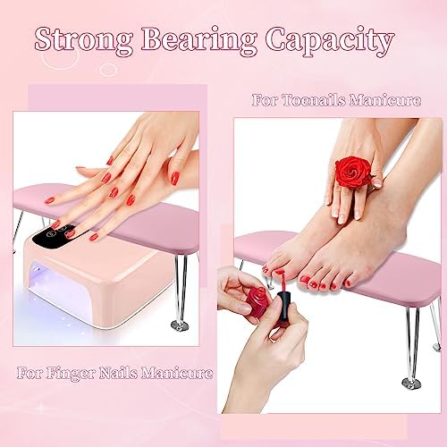 Side view of Bomoqing nail arm rest with space for UV lamp