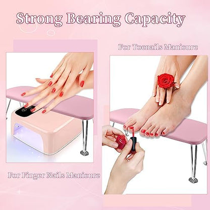 Side view of Bomoqing nail arm rest with space for UV lamp