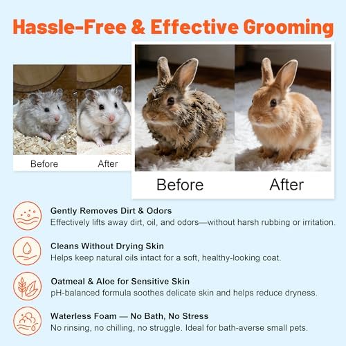 Plant based waterless small animal shampoo for sensitive skin