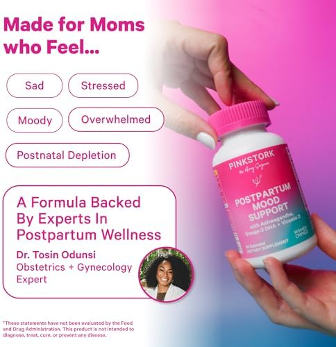 Pink Stork Postpartum Mood Support nutritional facts label view