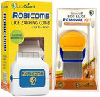 Nirdamb electric vacuum lice comb front view showing stainless steel teeth.
