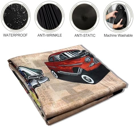 Premium breathable hairdressing cloth showing newspaper style background pattern details