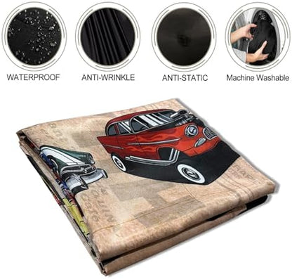 Premium breathable hairdressing cloth showing newspaper style background pattern details