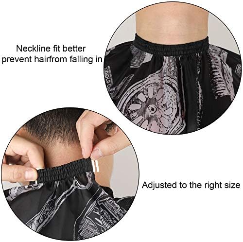 Three waterproof hairdressing capes in unique vintage patterns showcased flat