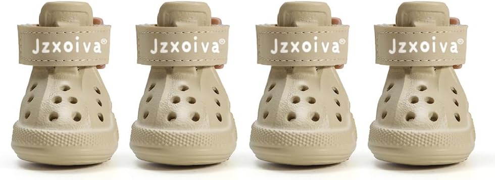 JZXOIVA Dog Shoes for Hot Pavement, Dog Booties for Large Dogs, Breathable Dog Boots & Paw Protectors, Adjustable Non-Slip Rain Booties, Waterproof Pets Sandals for Beach Black Size 8 - Image 9