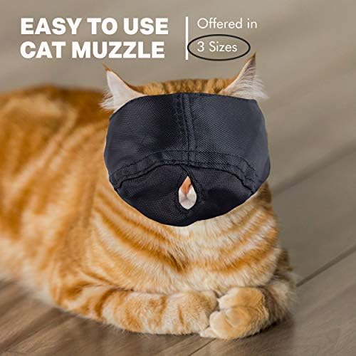Medium cat muzzle side profile showing hook and loop closure